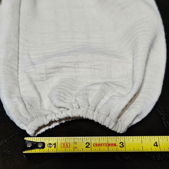 Honey & Sparkle Cream Peasant Crop Top M Milkmaid Puff Sleeve Corset Cottagecore - Picture 6 of 9